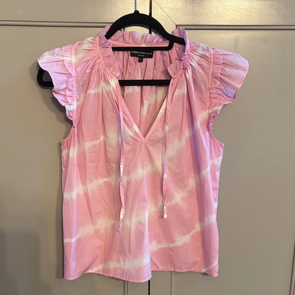 REVOLVE-Generation Love Tie Dye Ruffle Sleeve Top xs